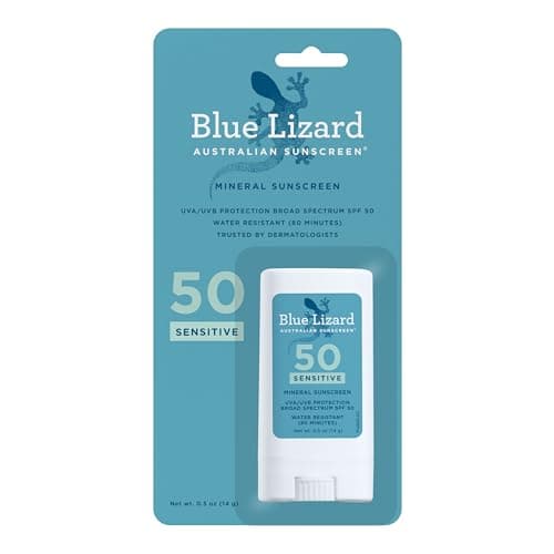 Image of BLUE LIZARD Sensitive Mineral Sunscreen Stick - No Chemical Actives - SPF 50+, 0.5 Ounce