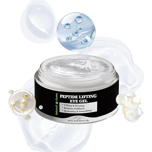 Image of Peptide Lifting Eye Gel - Natural Cosmo (30 g) with Niacinamide, Retinol, Hyaluronic Acid & Collagen - Firms, Firms, Lifts Skin, Reduces Swelling, Smooths Wrinkles
