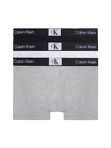 Image of Calvin Klein Men's Trunk 3pk Trunk, Black, White, Grey Heather, XL