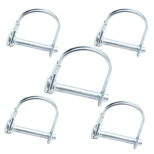 Image of CEEYSEE 5Pcs Shaft Locking Pin 6mm Trailers Lock Hitch Lock Pin Zinc Plated Carbon Steel Round Loop Safety Wire Lock Pin Length 40mm for Farm Trailers Trolley Wagons Lawn Garden Towing (KD.M6 X 40mm)