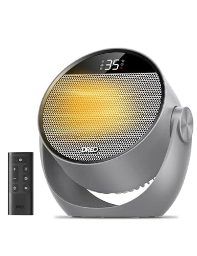 Image of Dreo 10.5ft/s Fan Heater for Bedroom, 7 Modes Portable Electric Heaters with Thermostat & Remote, 60° Adjustable Tilt, 12H Timer, 8 Safety Protections,Quiet Desk Space Heater for Office & Room, Grey