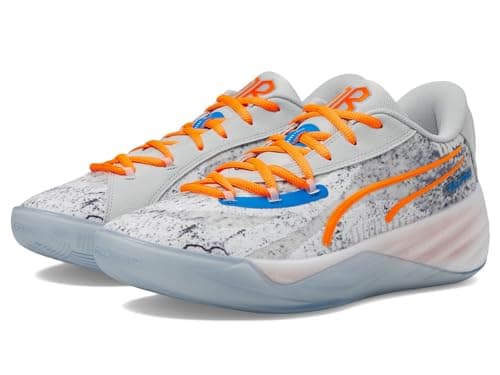Image of PUMA Men's All-pro Nitro Rj Barrett Sneaker, Cool Light Gray/Ultra Orange, 10