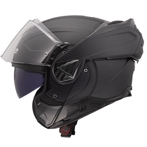 Image of LS2 Advant II FF910. Motorcycle Helmet. Modular Flip Front. KPA + Carbon Components. Pinlock and Carry Backpack Included. Matt Black. XXL
