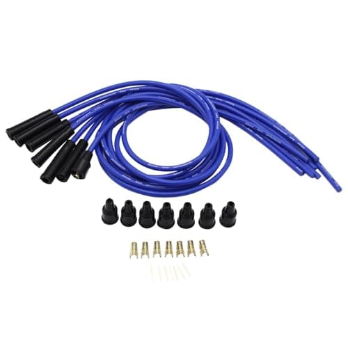 Image of 1 Set SHLPDFM Blue Sparkplug leads Silicone 8mm 1m HT Leads Universal fits for 6 Cylinder Classic Cars