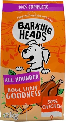 Image of Barking Heads Complete Dry Dog Food 12kg - Adult All Hounder Bowl Lickin' Goodness Chicken - Natural Everyday Immunity & Vitality - Vet Approved