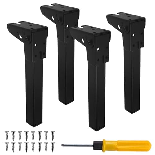 Image of Zhuatek 4 Pcs Folding Table Legs - Metal Furniture Support 30 cm - Replacement Feet for Coffee, Portable Laptop, Bed, Camping Tables