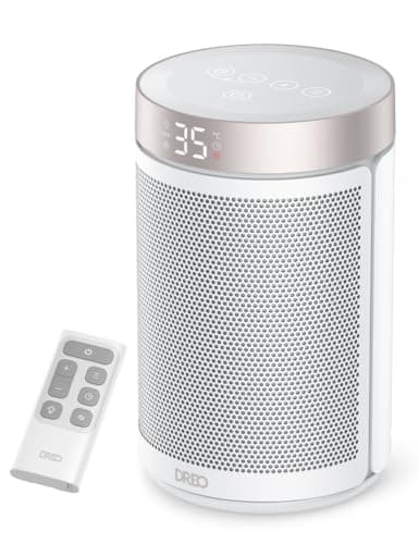 Image of Dreo Electric Heater, 1500W Energy Efficient Space Silent Room Heater, Portable Ceramic Fan Heaters, Thermostat 3 Modes 12H Timer, Overheat & Tip Over Protection, for Bedroom, Atom 316, White