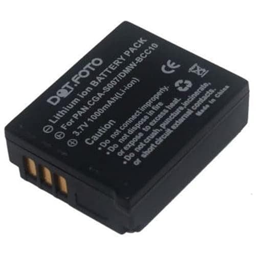 Image of Dot.Foto CGA-S007E, DMW-BCD10 Premium 3.7v / 1000mAh Rechargeable Battery for Panasonic Lumix DMC-TZ1 TZ2 TZ3 TZ4 TZ5 DMC-TZ11 DMC-TZ15 DMC-TZ50