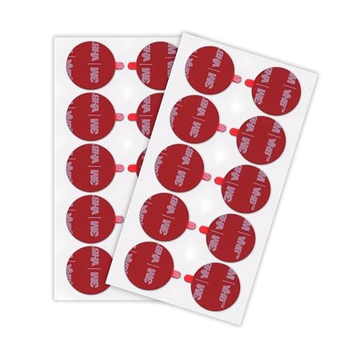 Image of 3M Double Sided Adhesive Pads Heavy Duty 25MM Diameter 0.6MM Thick 20 PCS Black 5925 Round Sticky Mounting Foam Tape Strong Adhesive for Car Décor Home Office Logos