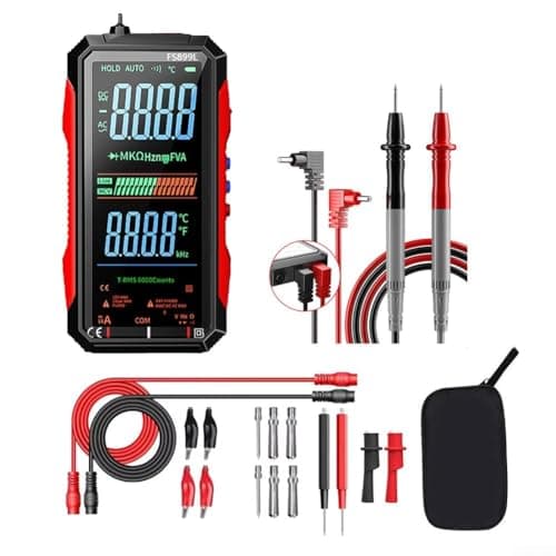 Image of USB-C Rechargeable Multimeter, True RMS 6000 Count with Large Backlit Display, FS899C/L for Electricians, Auto-Ranging(FS899L +16-in-1 cable+bag)