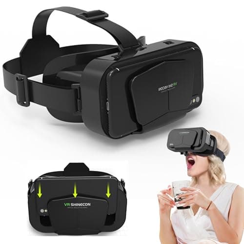 Image of VR Virtual Reality Headset, Mini VR Headset for 3D Movie Video Game Playing VR Glasses for Adult & Kids VR Goggles for iPhone 16 15 14 13 Pro Max + Samsung Galaxy S25 S24 S23 S22 ETC 5-7.2" Cellphone