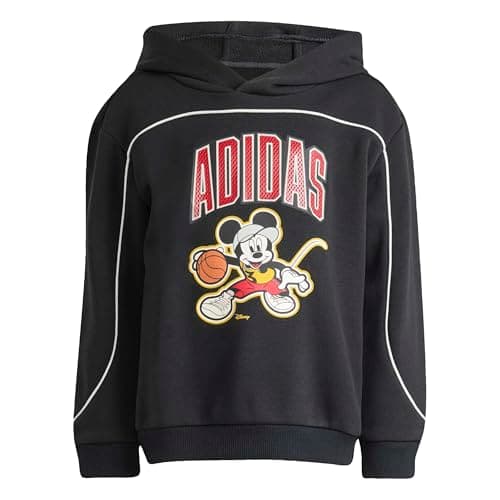 Image of adidas Unisex Kids DISNEY MICKEY MOUSE HOODED SWEATSHIRT, black/off white, 3-4 Years