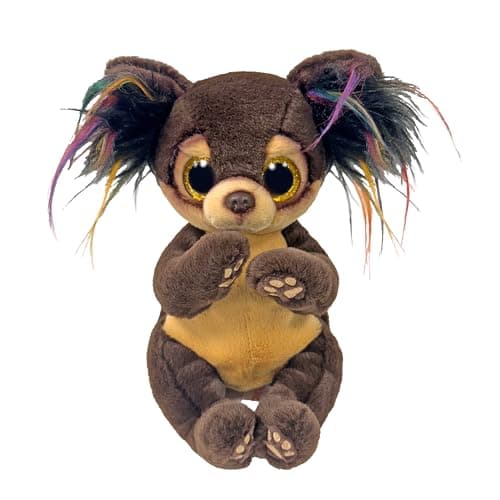 Image of Ty Beanie Boos - Toffee the Chihuahua with Big and Glittery Yellow Eyes Plush Toy with Big Glitter Eyes - 15cm - T37393