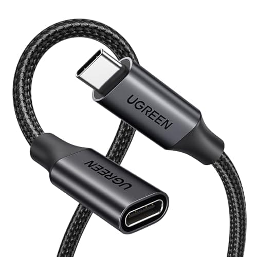 Image of UGREEN 100W USB C Extension Cable 10Gbps 4K 60Hz USB 3.2 Male to Female Fast Charge Extension Lead Compatible with MacBook Pro M3, iPad Pro 2025/Air 5, iPhone Air/17/16, Galaxy S25 Ultra Black, 1M