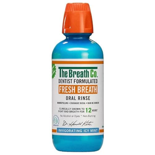 Image of The Breath Co. Alcohol Free Mouthwash. Dentist Formulated Oral Rinse for 12 Hours of Fresh Breath, Icy Mint Flavour, 500 ml