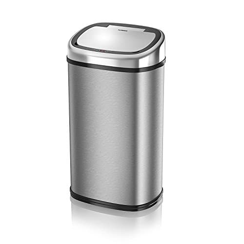Image of Tower T80901 Stainless Steel Kitchen Bin with Sensor Lid, Automatic Soft-Close, Manual Override, 58 Litre, Silver