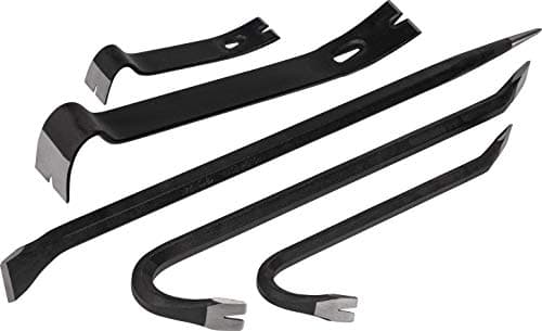 Image of Roughneck ROU64965 Multi-Purpose Bar 5 Piece Set Including: Utility Bars (7in)(15in), Aligning Bar (24in) & Wrecking Bars (12in)(18in)