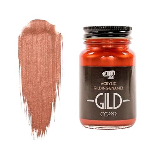 Image of Guild Lane GILD Metallic Acrylic Enamel Paint - Copper - For Wood, Metal, Glass, Furniture & Crafts - Water-Based, Non-Tarnish Finish - 60ml Jar - Made in Britain