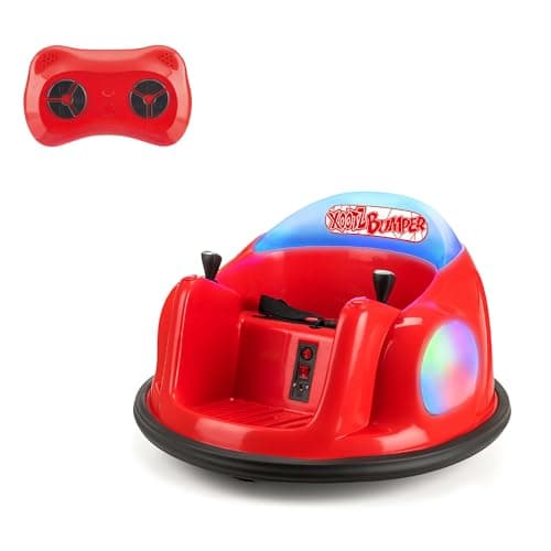 Image of Xootz Toy Bumper Car, Kids Electric Ride-on, 360 Rotation Spin, Two Joy Sticks, Colourful LED Lights and Remote Control, Red, Ages 18 Months +