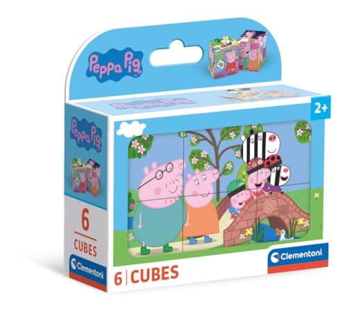 Image of Clementoni Jigsaw Puzzle Peppa Pig 6 Pieces - Cube Supercolor Puzzle For Children 2-4 Years, Cartoon, Gift For Boy/Girls, Puzzle For Kids, Made In Italy, 40659
