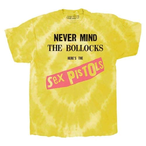 Image of Sex Pistols The T Shirt Never Mind The B*** Official Unisex Tie Dye L Yellow