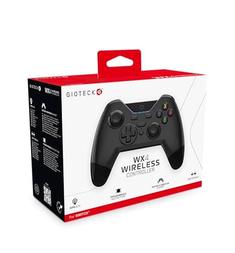 Image of Gioteck WX4 Wireless Controller for Nintendo Switch - Black with Programmable Back Buttons - Bluetooth Compatible…