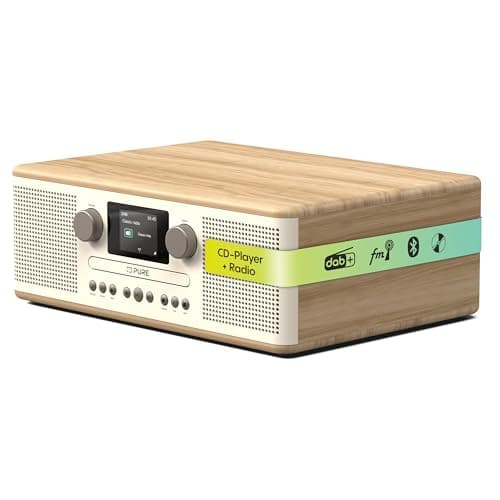 Image of Pure Classic C-D6 Music System (CD Player, DAB+/FM, Bluetooth, AUX, USB, Alarm Sleep Timer) Cotton White/Oak
