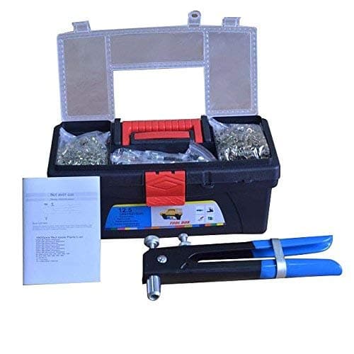 Image of KATSU Nut Blind Riveter Set 1600Pc with Aluminium and Steel Rivets in a Plastic Carrying Case