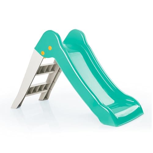 Image of """Dolu My First Garden Slide Medium for Kids For Children From 2 Years, Foldable for Indoor or Outdoor Use Toddler Climbing Kids Slide Indoor Slide Kids Outdoor Play Equipment, Green/White"""