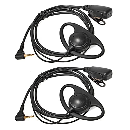 Image of HYSHIKRA 1 Pin 2.5mm Walkie Talkie Earpiece with Mic D Shape Headset Compatible with Motorola TLKR T92 H2O T60 T80 T82 Extreme 2 Way Radio (2 Pcs)