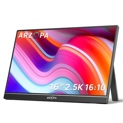 Image of ARZOPA 2.5K Portable Monitor, 16 Inch 2560x1600 HDR 350nits 8bit QHD USB-C HDMI Laptop Monitor, 16:10 IPS Eye Care External Second Screen for Mac PC Phone PS4/5 Xbox (Z1RC)