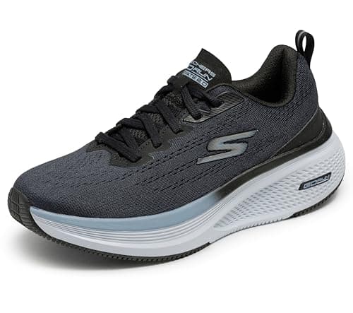 Image of Skechers Women's Go Run Elevate 2.0 Sneaker, Black Textile/Blue Trim, 6 UK
