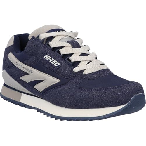 Image of HI-TEC Men's Silver Shadow OG Sneakers - Retro Design - Modern Fit - Grey - 41, Blue, 10.5 UK