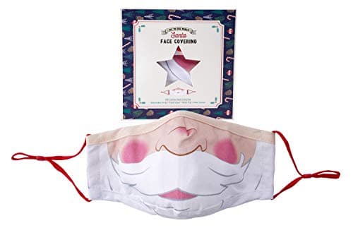 Image of CGB Giftware | Christmas Novelty Santa Claus Design Reusable Washable Face Covering | 100% Cotton With Nose Wire | Triple Layered Adjustable Ear Loop Straps | GB05642