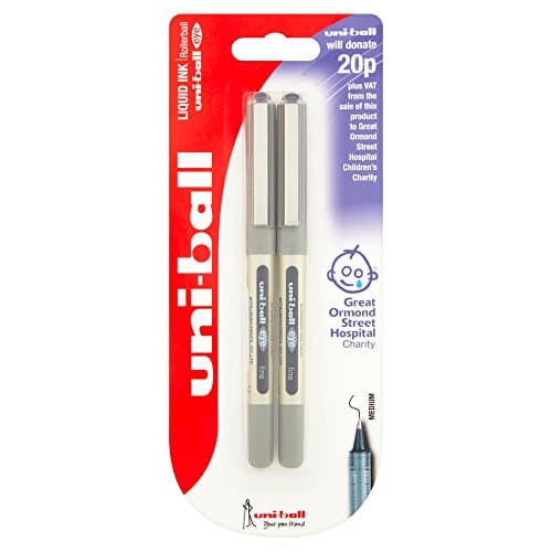 Image of Uni-ball Eye Fine UB157 Rollerball Pen - Black (Pack of 2)