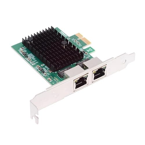 Image of NFHK Dual Ports 2500Mbps 2.5Gbps to PCI-E PCI Express 1x GBE Gigabit 1000Mbps Ethernet Network LAN Cable Adapter for Desktop Motherboard