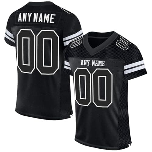 Image of American Football Custom Jersey for Men Women Youth Personalised Name Number Team Name Logo Jerseys Customise Sports T-Shirts Quick Dry Rugby Uniform Moisture Wicking Active Tops 7
