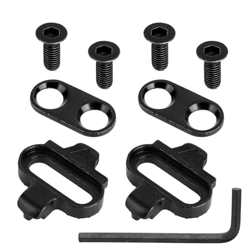 Image of Black Bike Cleats, Cycling Cleats for Indoor Cycling Spinning & Mountain Biking Compatible with Shimano MTB SPD SM-SH51 and Look X-Track Pedals Replacement Parts