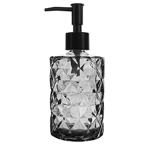 Image of Topsky Glass Soap Dispenser with Plastic Pump, 330ml Liquid Hand Soap Dispenser, Rustproof Pump for Kitchen & Bathroom, Great for Lotions, Essential Oil, Liquid Soaps (Black)