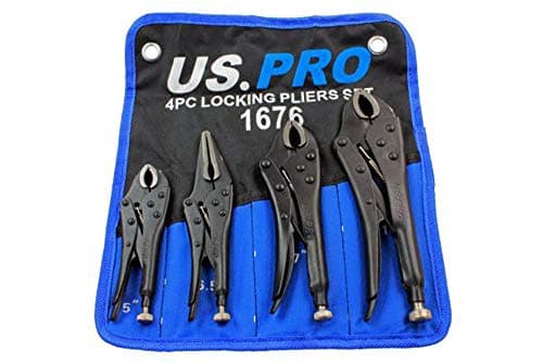 Image of US PRO 4pc Locking Pliers Set 5" 6.5" 7" 10" Mole Vice Clamp 1676