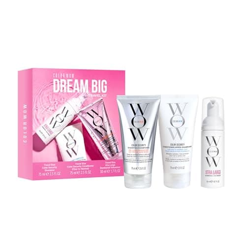 Image of COLOR WOW Dream Big Travel Kit – Volumising Essentials for Fine, Flat Hair | Includes Mini Shampoo, Conditioner + Xtra Large Foam | Instant Volume + Lift, Weightless Feel, Bombshell Results