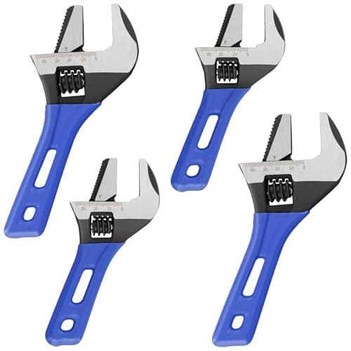 Image of DAKFOOK 4 Piece Adjustable Wrench Set，6/8 Inch Shifter Spanner Set with Cushion Grip and Laser-Etched, Heavy Duty Plumbing Wrench for Home, Garage, Workshop and DIY Projects