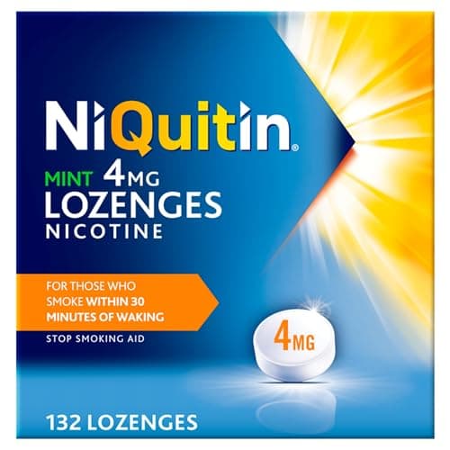 Image of NiQuitin 4mg Nicotine Lozenges - Mint Flavour (132) - Fast, Effective Craving Relief - Stop Smoking Aids for Taking at Home Or On The Go - for Help Quitting Or Reducing Smoking