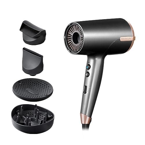 Image of Remington Ionic Hair Dryer [120 km/h Blowing Power, Fast Drying] ONE Dry&Style (4 Attachments: Anti-Pilling, 2 Diffusers, Extra Wide Slim Nozzle, 8 Heat Settings and Speeds) Hair Dryer D6077