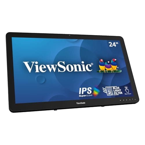 Image of ViewSonic TD2430 24-inch Full HD 10-Point Touch LED Monitor with VGA, HDMI, DisplayPort, Eye Care for Remote Collaboration