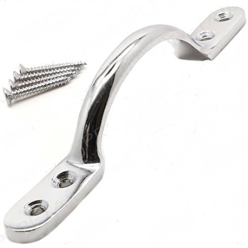 Image of Chivrose Ltd Victorian Window Sliding Sash Pull D Handle - Polished Chrome (6" / 150mm)