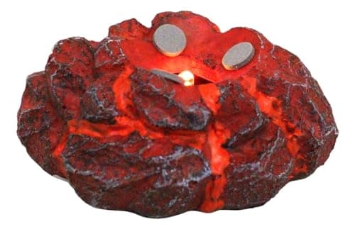 Image of Ebros Gift Fantasy Land of The Dragons Fossil Finds Red Magma Lava Rock Stone LED Light Base Display Stand for Our Mini Dragon Eggs Series