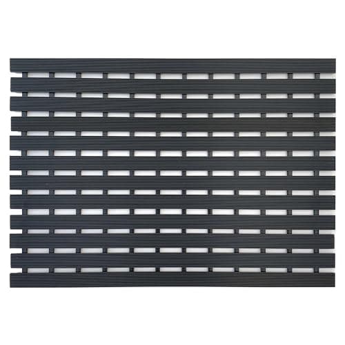 Image of Nicoman Outdoor Slatted Mat Drainage Matt Duckboard Door Mat Garden Entrance Shed Garage Pool Non Slip Dirt Scraping Easy Clean – (Black, 61 x 43 cm)