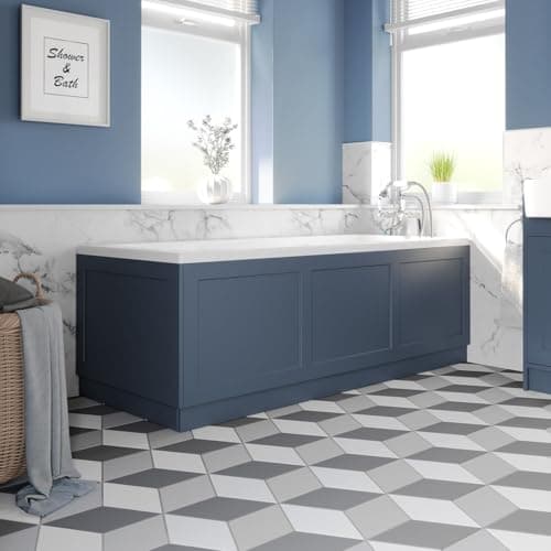 Image of Affine® Traditional 1700 Side Front Panel MDF Bath Panel 18mm, Wooden Panels for Bathroom Baths Soaking Tubs, Adjustable Plinth, Easy to Cut, Matt Blue