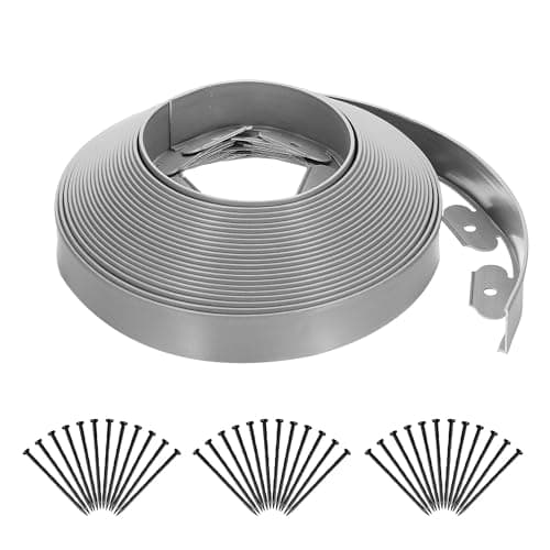 Image of Lawn Edging Border, 10m Flexible Garden Edging Border with 30 Pegs, 5cm High Plastic Landscape Lawn Edging Strip for Flower Beds Edging, Grass Edging, Lawns and Paths